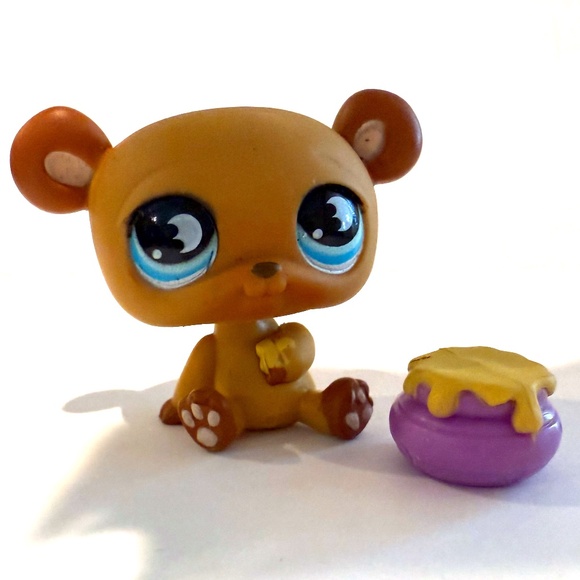 Littlest Pet Shop LPS 814 Brown Honey Bear ~ Authentic - Picture 1 of 2